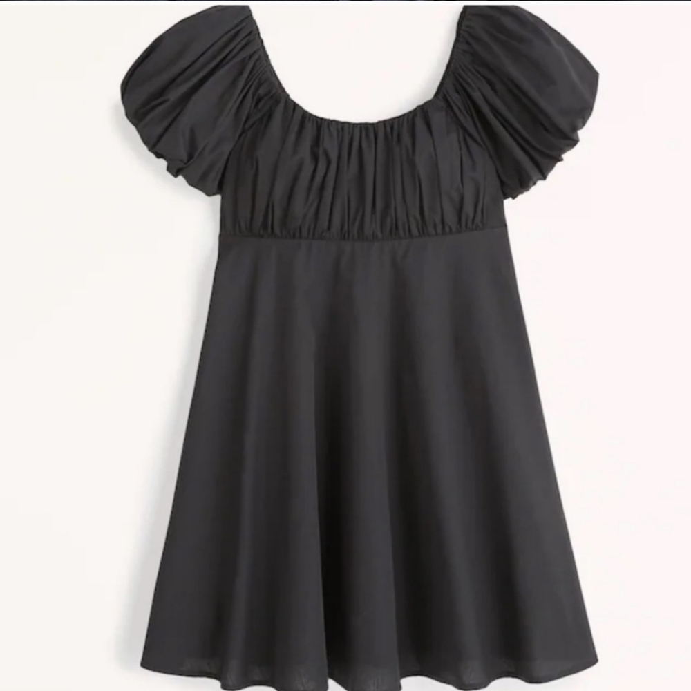 Abercrombie & Fitch Black Ruffled Smocked Sundress